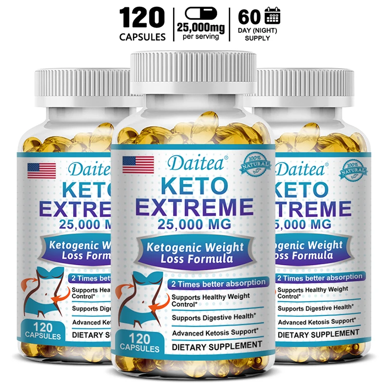 

Daitea Keto Supplement 25000mg – Supports healthy eating, weight management, supports immunity, 120 capsules supplements