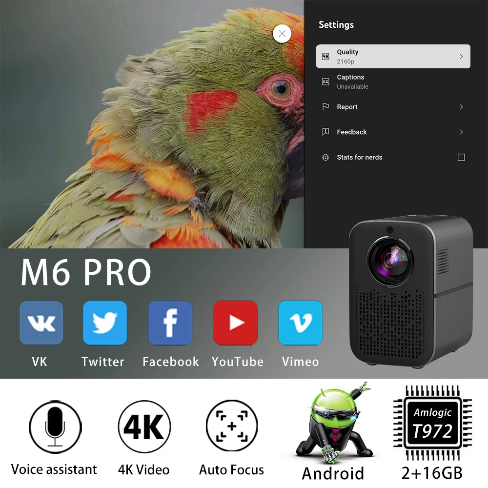 Light Unicorn M6 PRO AI 자동 초점 full hd 1080P beam 4k android 5G WIFI projectors 갤럭시 미니 빔프로젝터 홈 시어터스마트빔