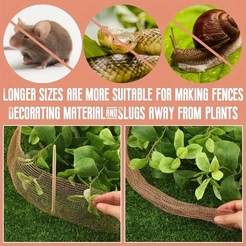 Anti Pest Copper Mesh Roll Pure Copper Wire Net Snail Slug Barrier for Mice Rodent Plant Protection Garden Hole Blocker Supplies