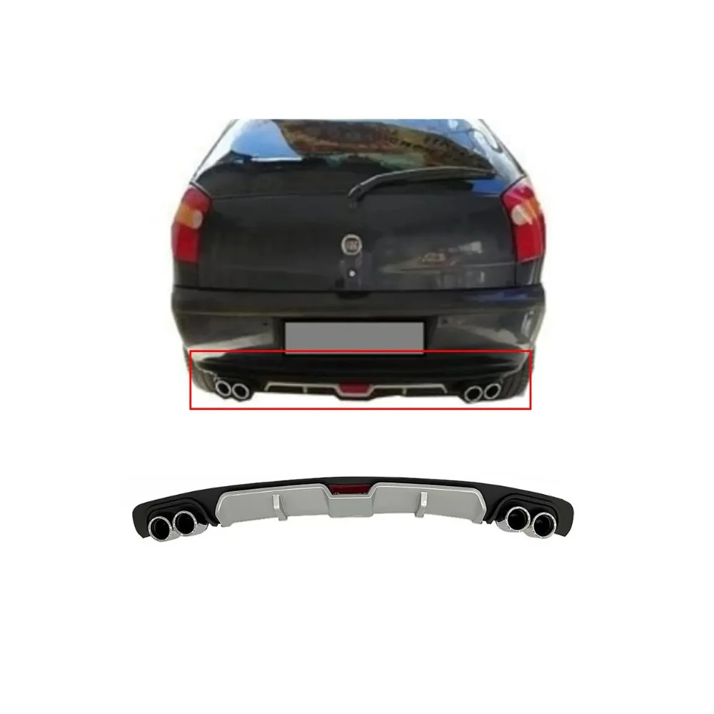 For Fiat Palio Car Rear Bumper Diffuser Black ABS Plastic Car Styling Spoiler Deflector Body Kit Splitter Lip