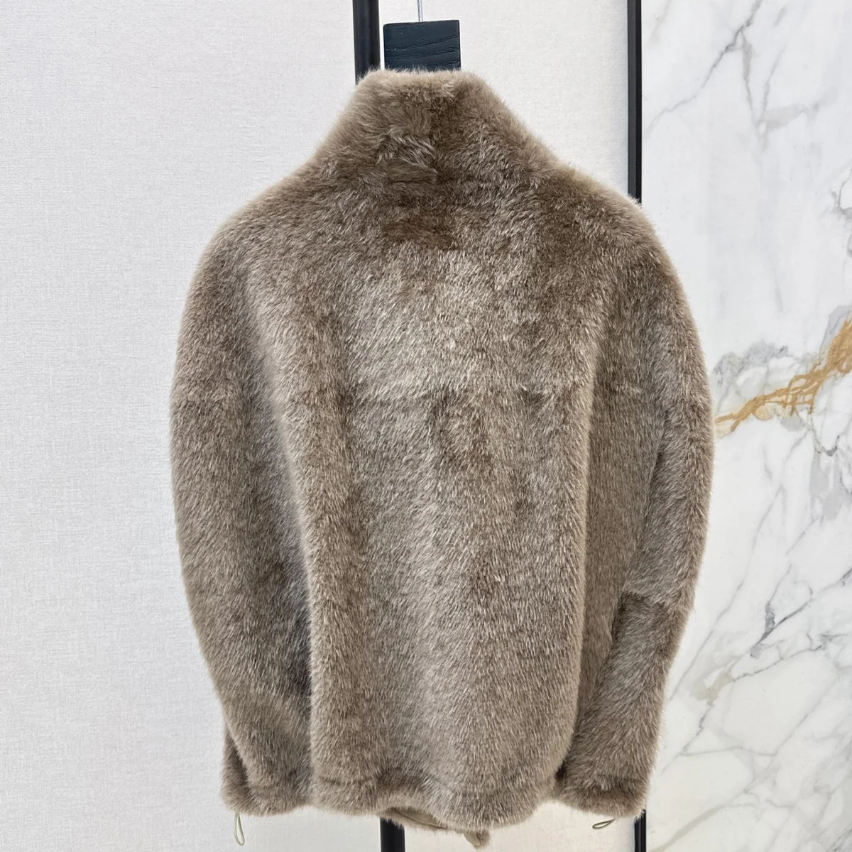 High Quality Women Stand Collar Button Short Coat, Warm Solid Color Loose Casual Outerwear lyt261021193