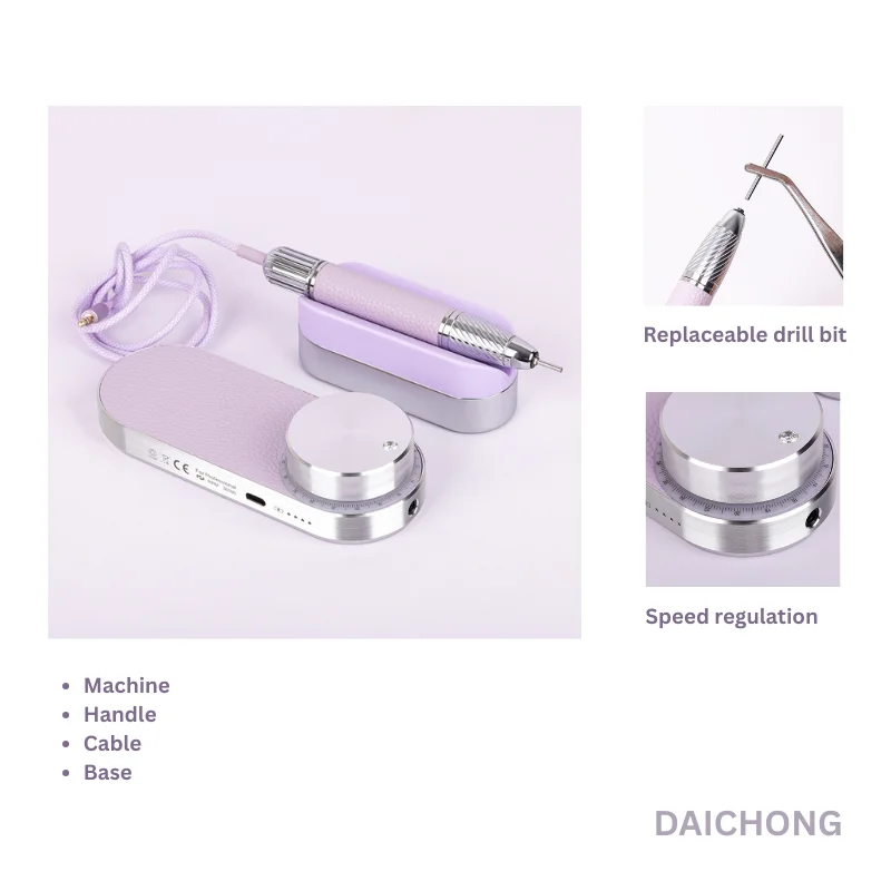 Daichong Professioneller elektrischer Nagelbohrer, Drehmaschine, Maniküre-Schneidemaschine, schwimmende Maschine für Nägel, bürstenlos, stark, wiederaufladbar