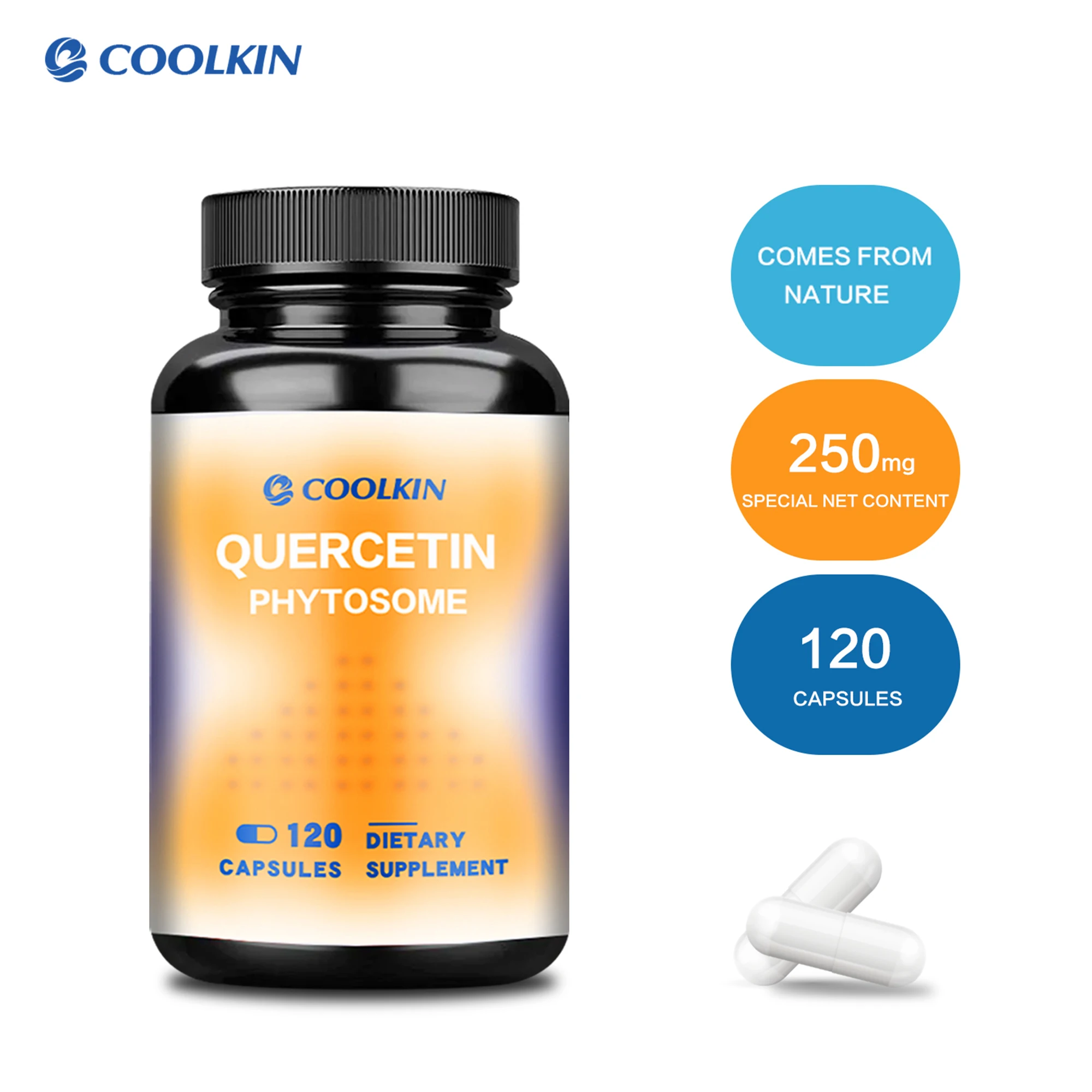 Quercetin phytocomplex แคปซูล-สารต้านอนุมูลอิสระระบบภูมิคุ้มกันที่สมดุล, การสนับสนุนระบบทางเดินหายใจ-120แคปซูล