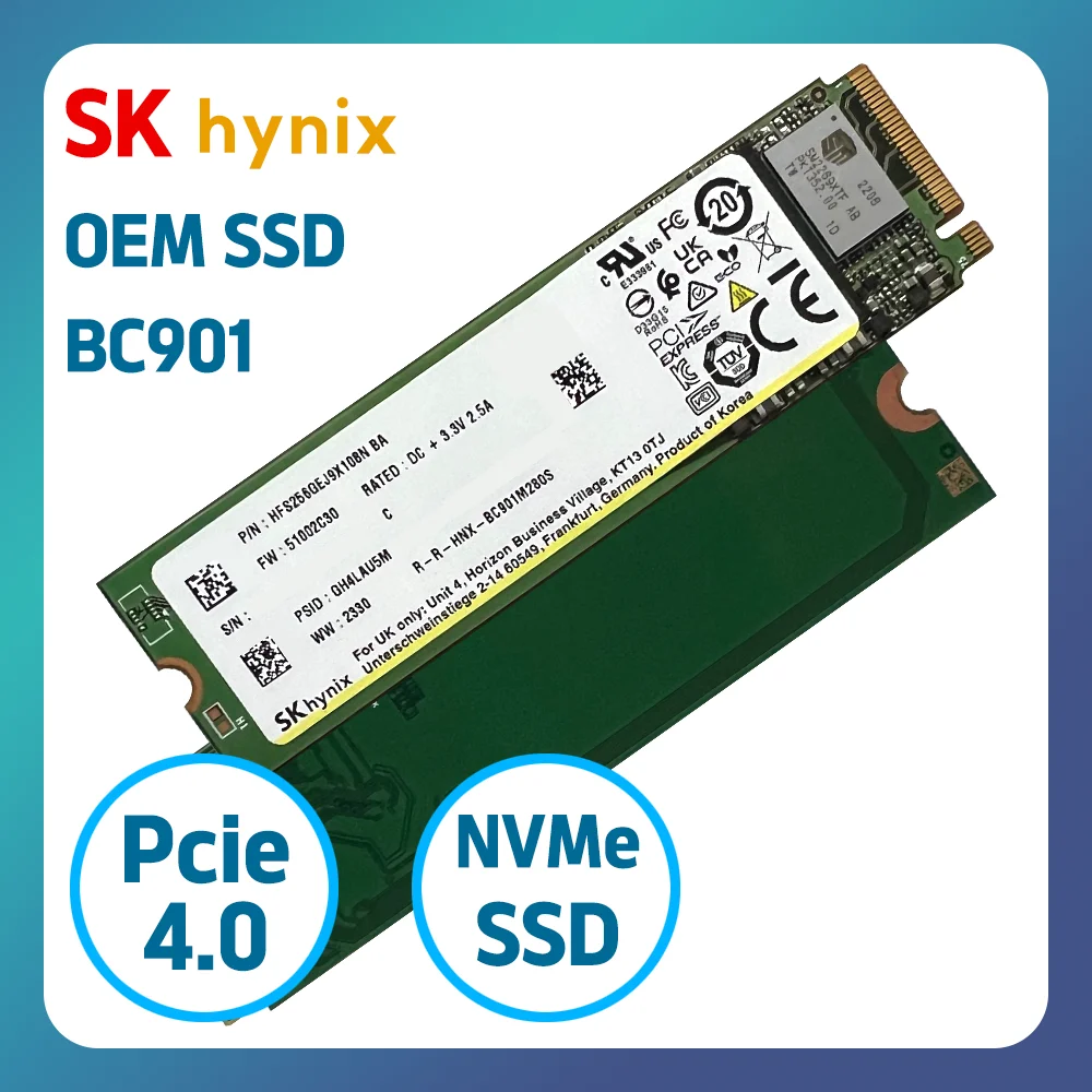 [SCNC] SK Hynix PCIe 4.0 M. 2 NVMe SSD BC901 256GB, 512GB 2280