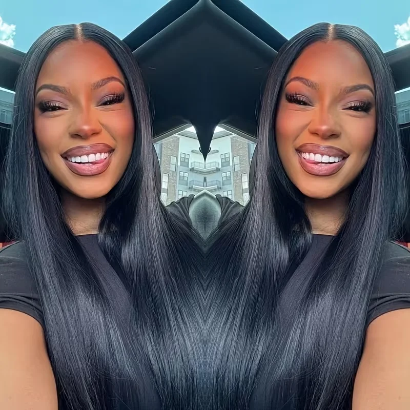 

Lace Front Wig Glueless - 26Inch Straight Synthetic Hair with Look & Comfortable Wear Suitable for Daily Use, Parties, Front fo