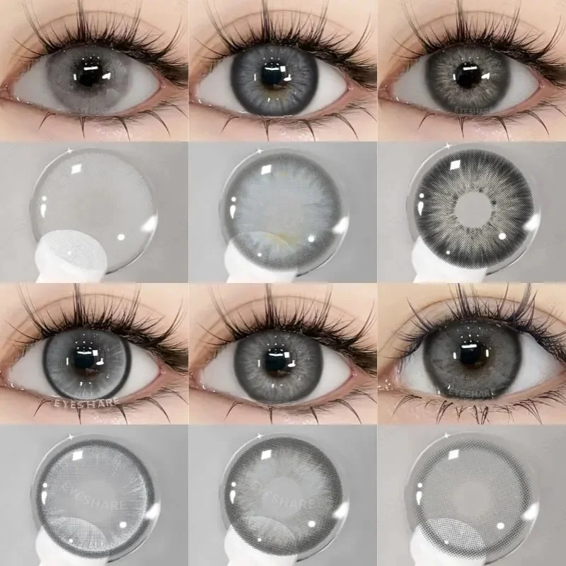 EYESHARE 1 Paar graue Kontaktlinsen für Augen, farbige Linsen, graue Linsen, natürliche bunte Kontaktlinsen, jährliche Verwendung