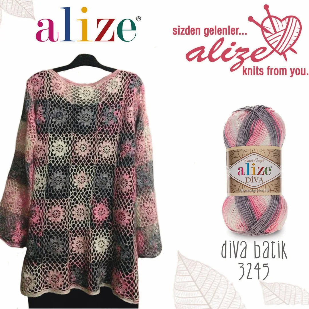 Alize Diva Batik Soft Yarn for Knitting Crochet Thread Baby Yarn Scarf Yarn Shawl Yarn Sweater Yarn Yarnart Himalaya Amigurumi