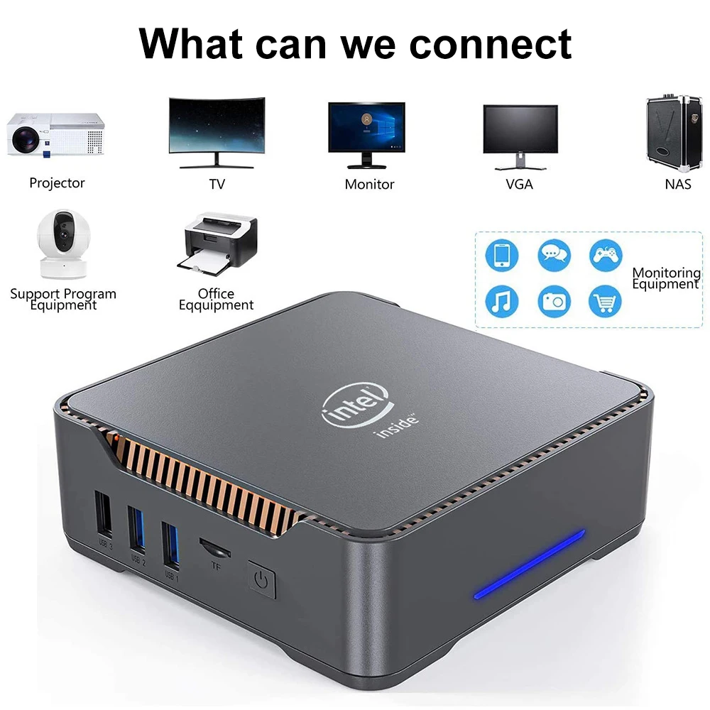 Mini PC Intel N100 CPU Mini Host N150 Home Office 4K Video Game Three-Screen Out Micro Portable Computer Mini Desktop