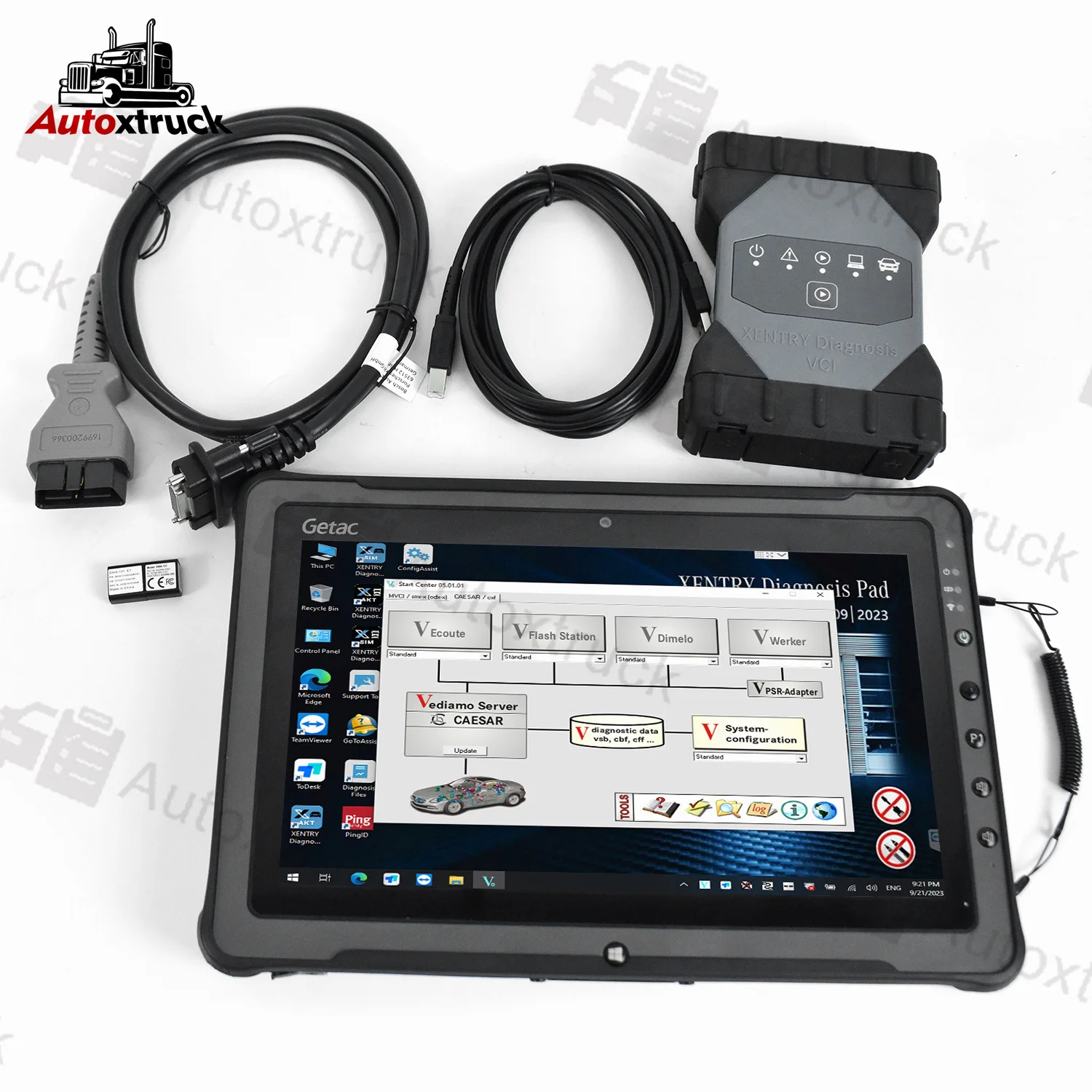 Full Set Getac F110 Tablet Xentry MB Star C6 Original DoIP V-CI WiFi das wis epc Multiplexer Car truck Diagnostic tools