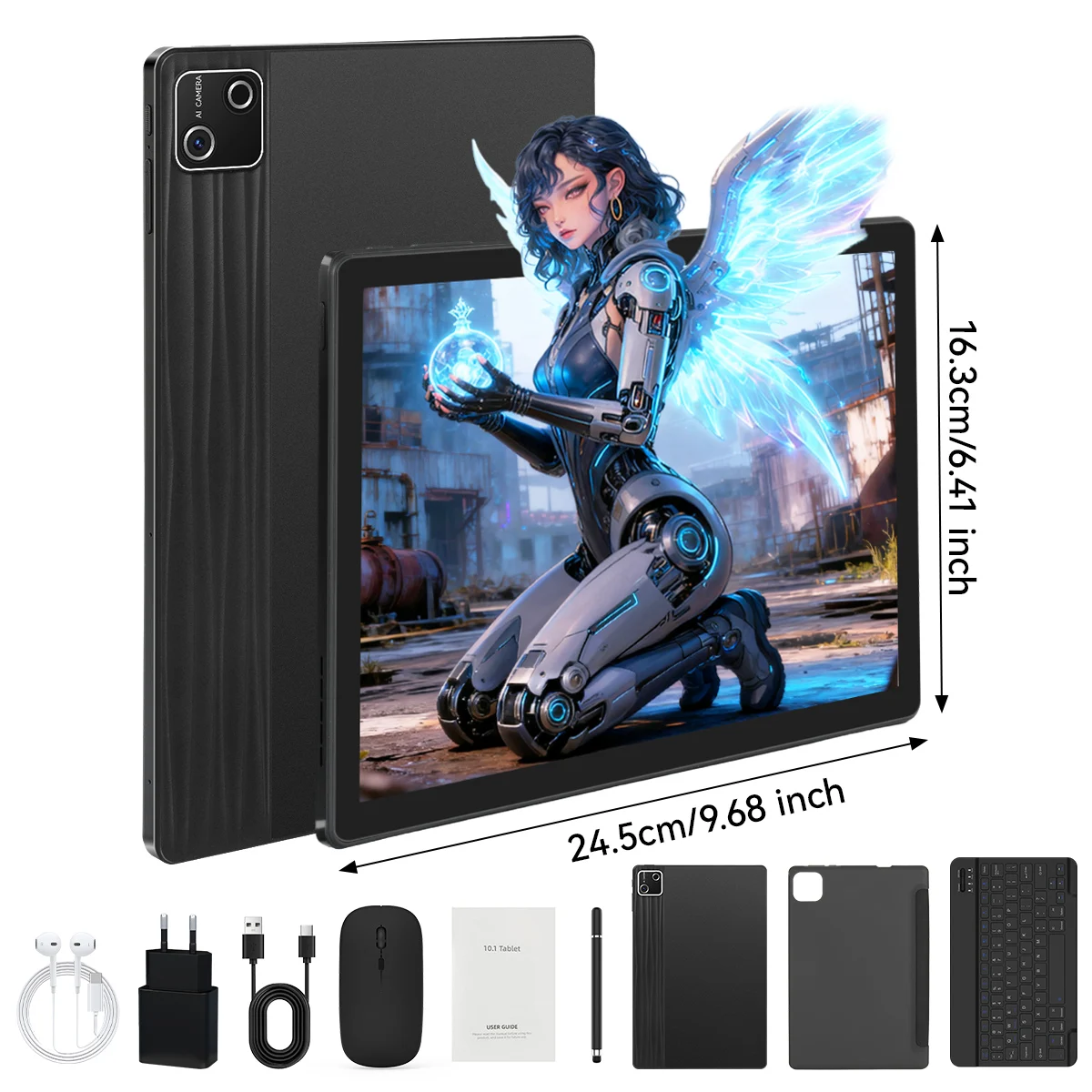 URAO 10 Inch Android 15 Tablet 30GB RAM 128GB ROM 1TB Uitbreidbaar 6200mAh GMS Gecertificeerd Widevine L1 Dubbele Camera WiFi 6 PC PAD Set