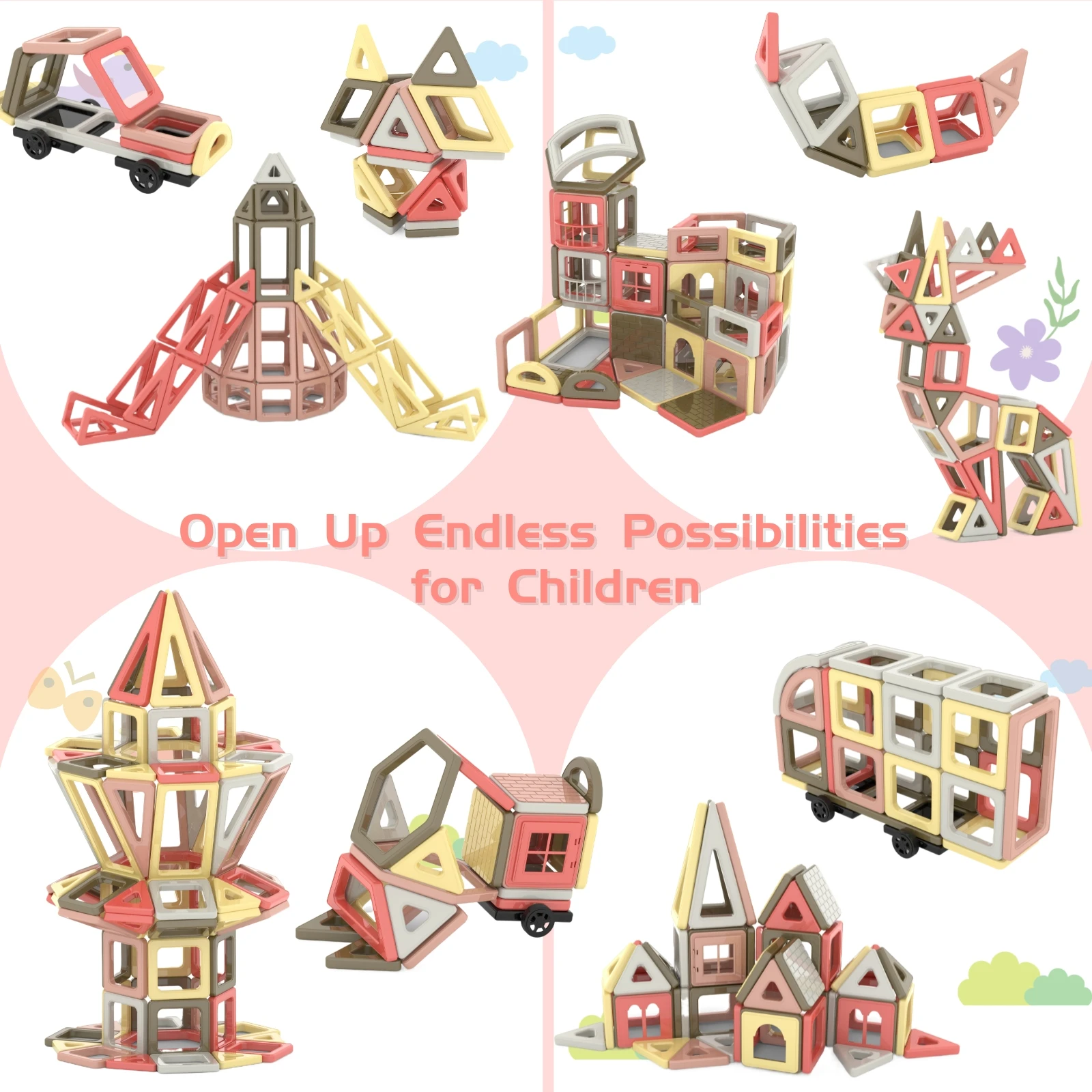 Blocos de construção magnéticos para meninos e meninas, aprendendo brinquedos educacionais STEM, 3, 4, 5, 6, 7, 8 anos de idade, 149pcs