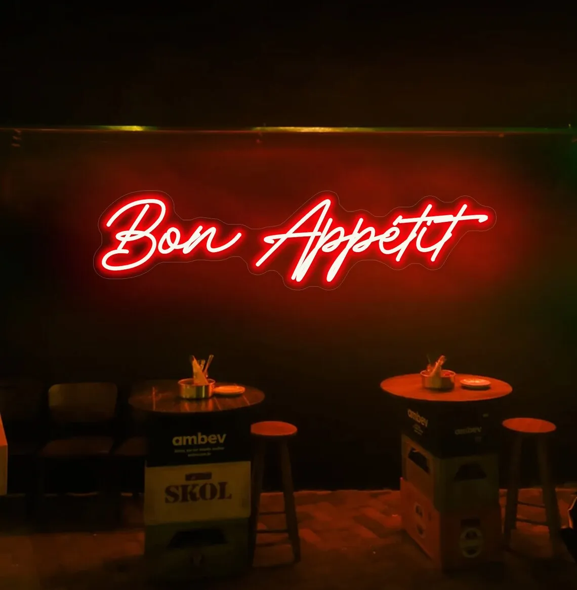 Bon Appetit Neon Light, Custom Restaurant French Decor LED Neon Sign, Personalized Signage Lamp, Party Led Neon Sign Wall Decor