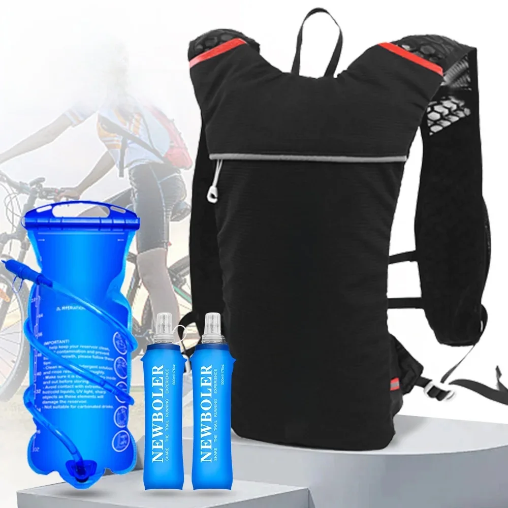 AliExpress NEWBOLER 5L Ultra Lightweight Running Backpack Running Trail Hydration Vest Pack Marathon Running Bike Rucksack bag 500ml 2L Soft Flask