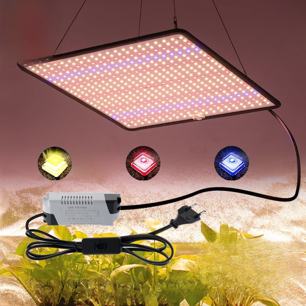 LED-Wachstumslicht, Vollspektrum, Phyto-Lampe, AC85–240 V, 40 W, für Indoor-Wachstumszelt, Pflanzen, Wachstumslicht