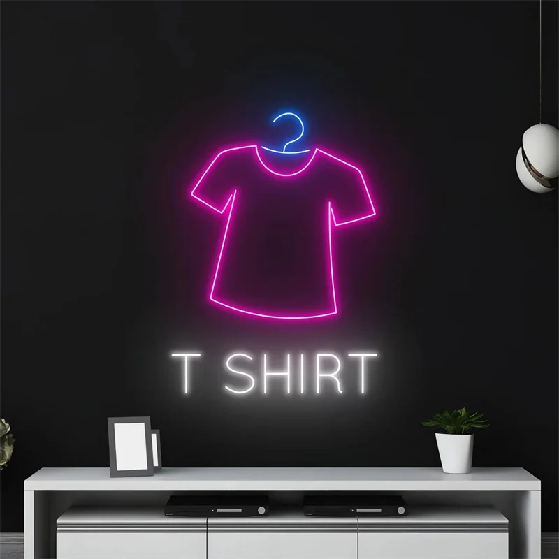 

T Shirt Neon Sign, T Shirt Led Sign, Wardrobe Hanger Neon Light, Clothing Neon Sign, Clothing Store Led Light, Fashion Shop Wall