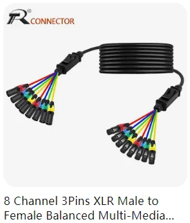 RJ45 CAT5 mit abgeschirmtem 4-Kanal-3-Pin-XLR-Stecker/Buchse, Multi-Netzwerk-Empfängerkabel für Bühnenaufnahmestudio – Detail 8