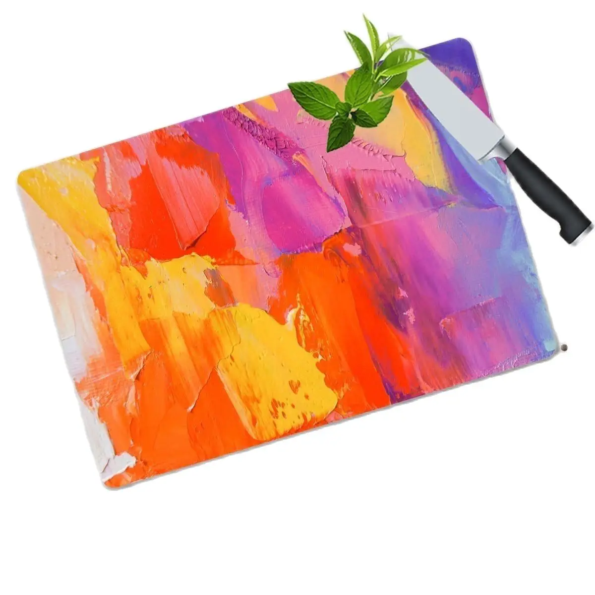 Kitchen Chopping Cutting Board Tempered Glass Cutting Board Worktop Saver Anti-Scratch Rainbow Patterned Glass Cutting Board | 30x40 cm