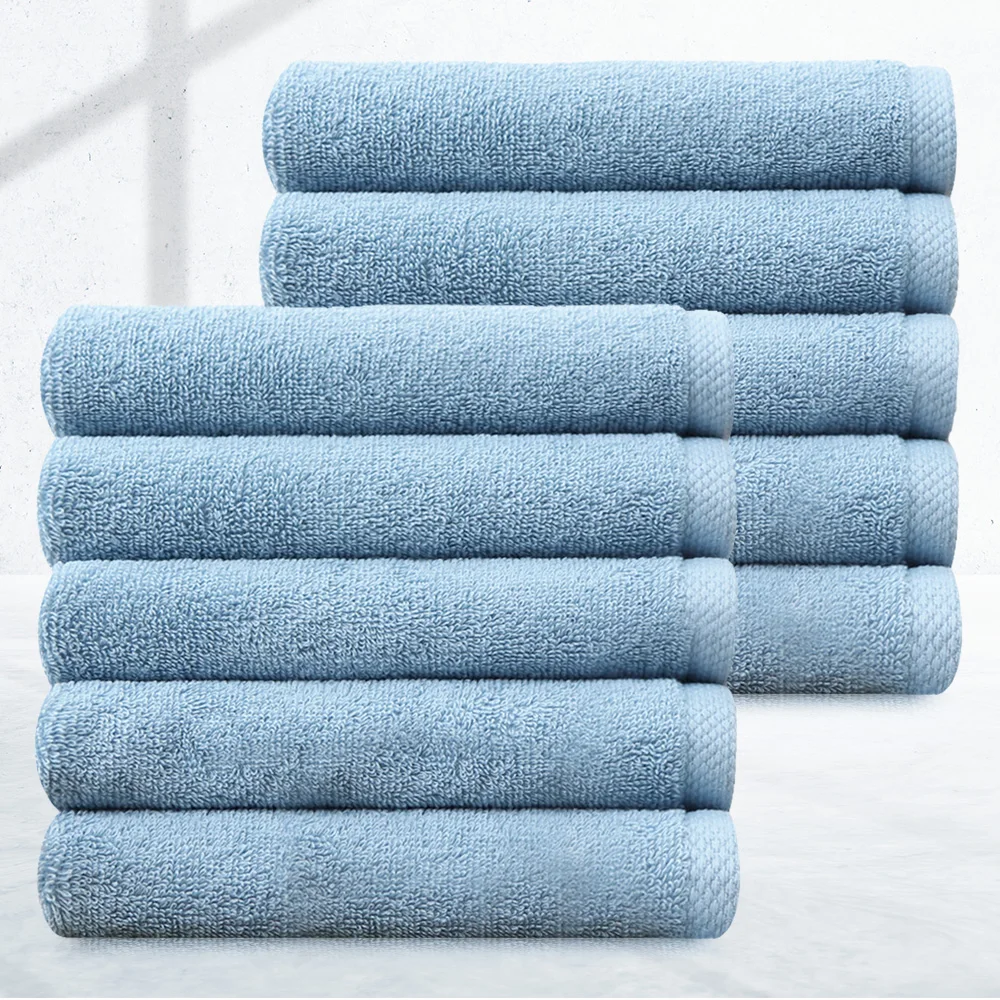 [Cotton Cloud] Quick dry, 130g 100% cotton, 30 number hotel towel, 5/10 pieces of baby blue, bath towel, 40*80cm Cotton Cloud