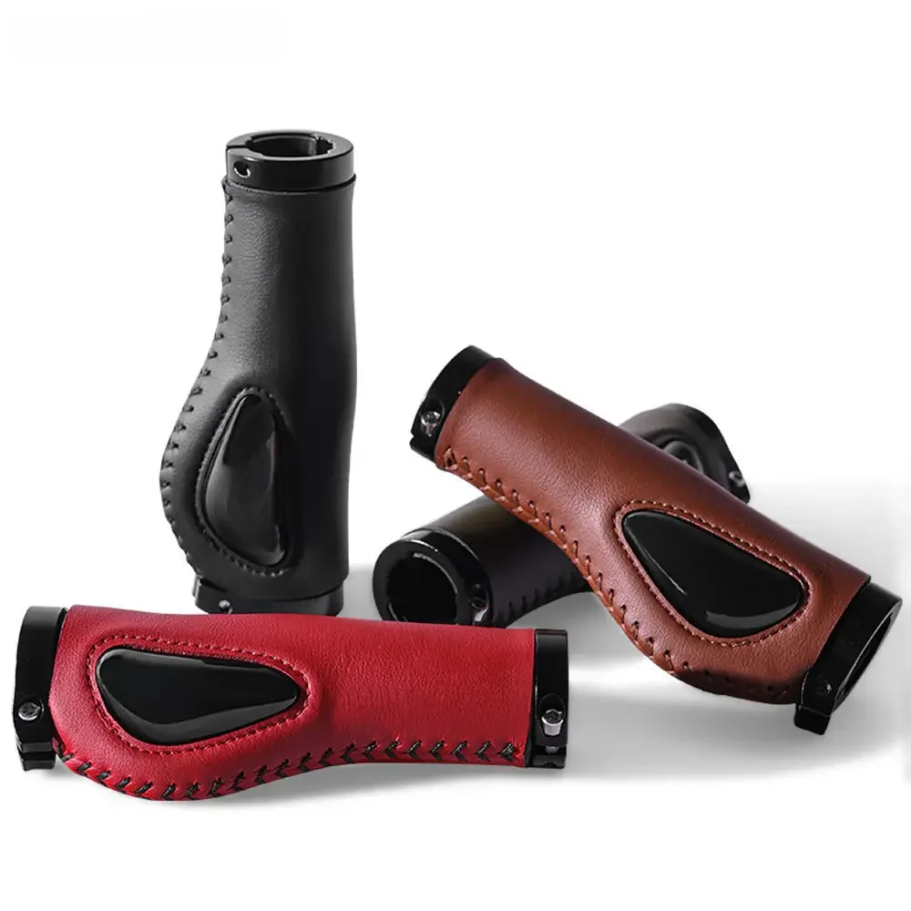 AliExpress ESLNF Bicycle Leather Handlebar Grips Shockproof Mountain Bike Handlebar Cover Anti-slip Soft Silicone Case Breathable