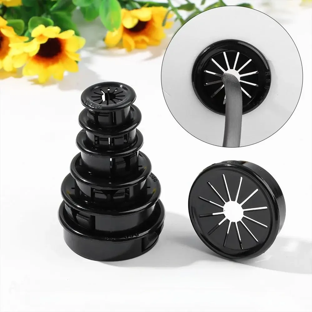 Couvercle de trou de câble en plastique, bouchon anti-poussière de meubles, œillet de table d'ordinateur de bureau, anneaux de sortie de ligne de passage de fil, 10 pièces/ensemble