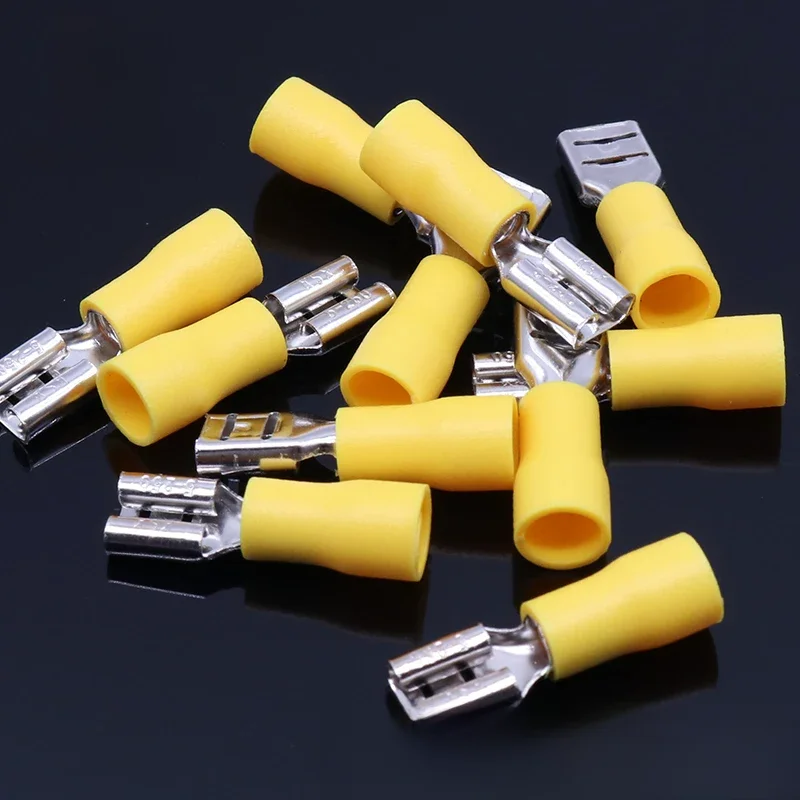 FDD5.5-250 FDD5-250 żeński izolowany elektryczny zacisk zaciskany do złączy przewodów 4-6mm2 złącze przewodu kablowego 100 sztuk/paczka FDD — zdjęcie 2