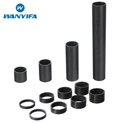 Wanyifa Matte Carbon Fiber Bike Headset Spacer Lightweight Bicycle Fork Gasket Washers 5/10/15/20/25/3035/40/45/50/55.../200mm