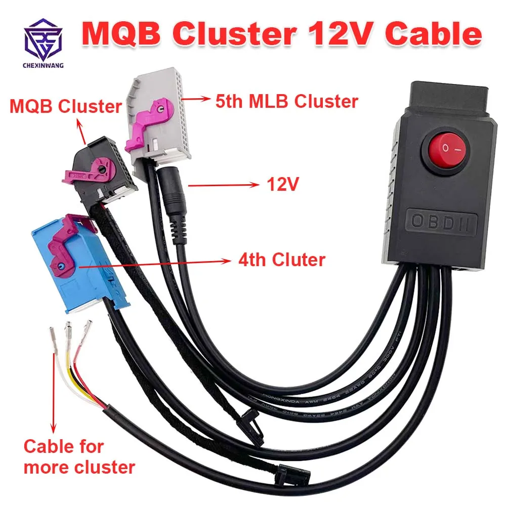 New MQB Cluster 12V Power Cable 4th ID48 Key Program Cable 5th Cluster Cable MQB NEC35XX Cable MQB48 Instrument Cable Fit VVDI2