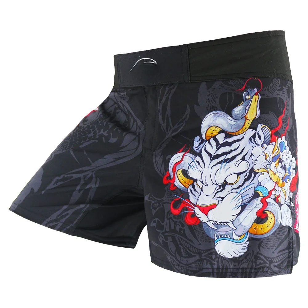MMA Jujitsu walka szałowe walki męskie spodnie bokserskie kickboxing spodenki MMA krótkie tygrysie spodenki bokserskie Muay Thai sanda tanie mma — zdjęcie 2