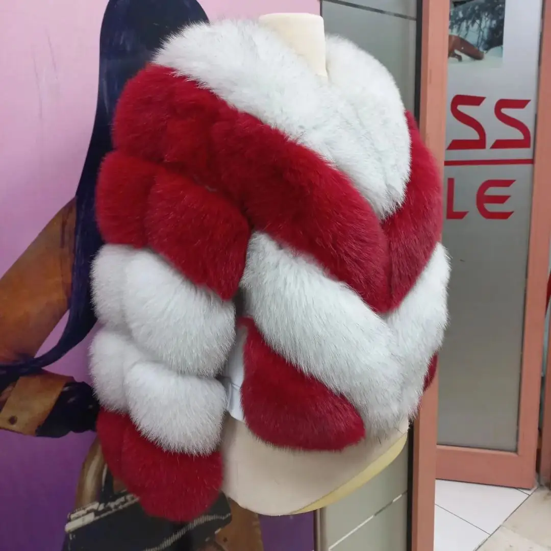 Winter New Real Fox Fur Coat Round Collar High Quality Casual Women Genuine Fox Fur Jacket Luxury Woman Natural Fur Overcoats