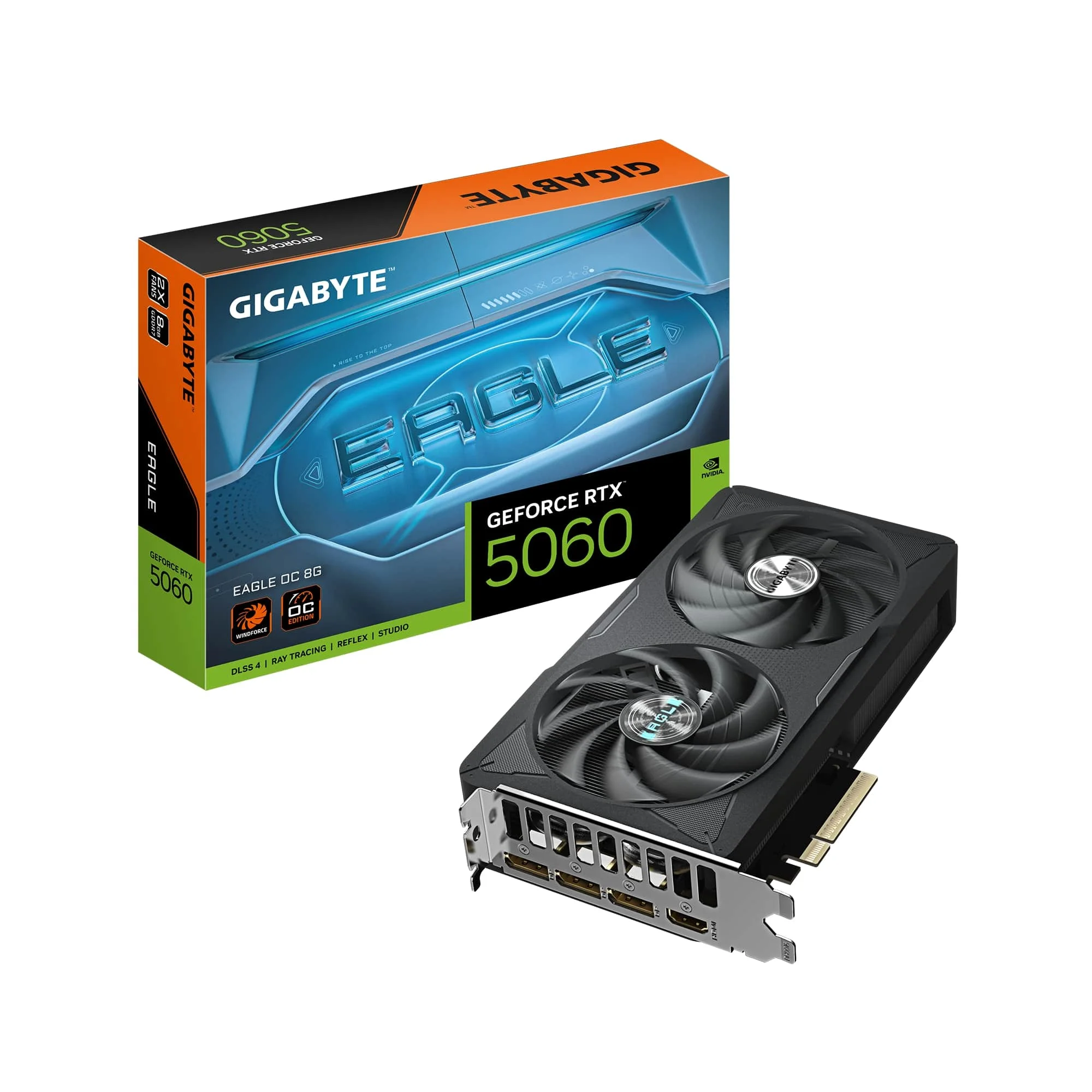 Gigabyte GeForce RTX 5060 EAGLE OC 8GB GDDR7 DLSS4 1*HDMI/3*DisplayPort PCi Ex 5.0 16x