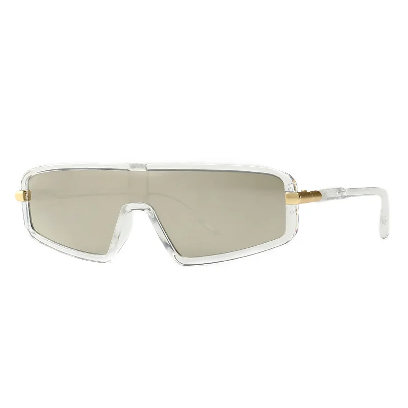 Mode Ein Stück Sonnenbrille Männer Frauen Flache Top Spiegel Gradienten Objektiv Luxus Gläser Trendy Zeigen Shades Kleine Brillen UV400 – Detail 6