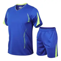 Fußball Trikots für Männer Fußball Jersey Trainingsanzug Kurzarm Fußball Training Anzug Sommer T Shirt + Shorts Sport 2 Stück set