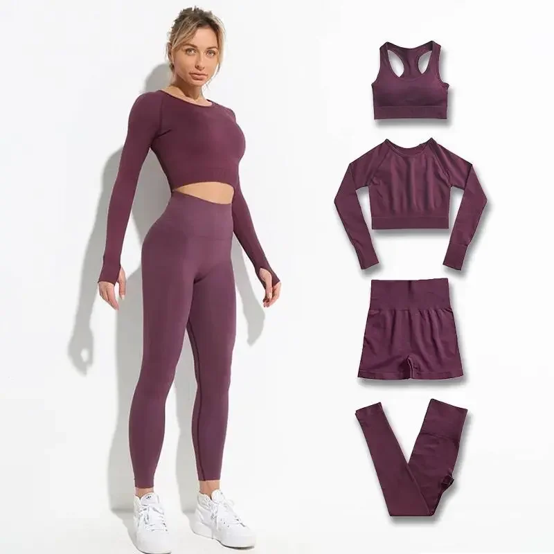 bezproblemowy zestaw do ćwiczeń hyperflex sportowe legginsy i top zestaw stroje do jogi dla kobiet odzież sportowa ubrania sportowe zestawy gimnastyczne 2 sztuki — zdjęcie 2