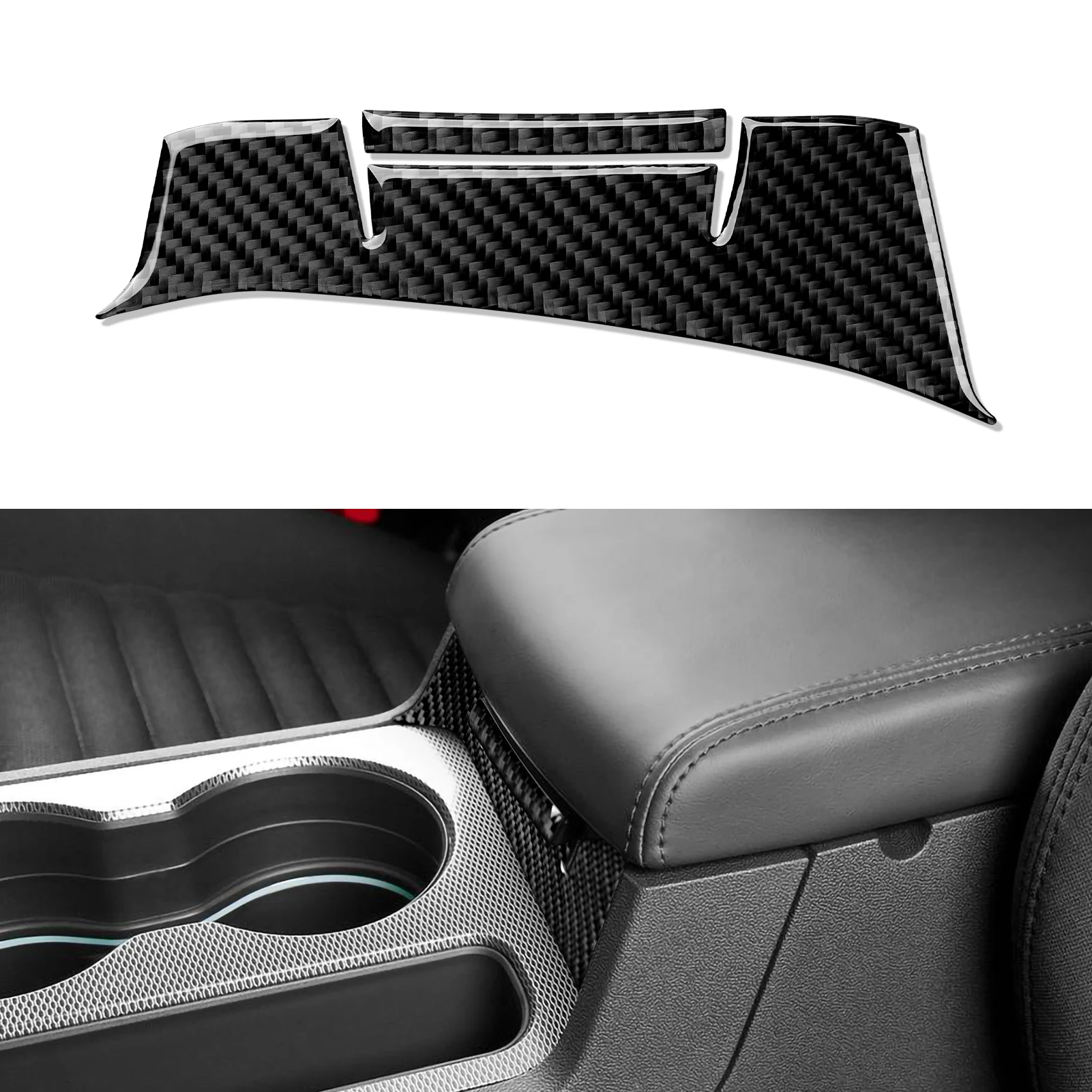 Carbon Fiber Stickers Car Center Storage Trim Decal For Dodge Challenger 2008-2014 interior Accessories