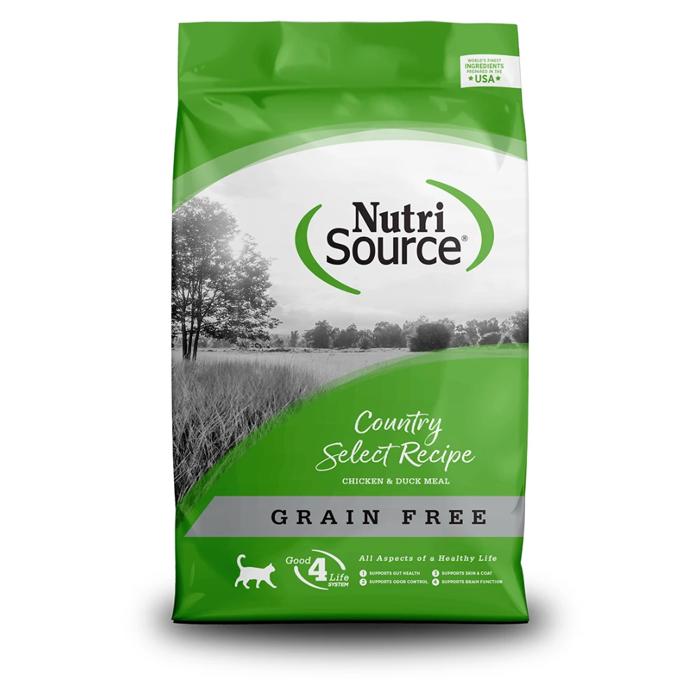 NutriSource Country Select Grain-Free Cat Food, Made with Chicken and Duck, 6.8kg, Dry Cat Food