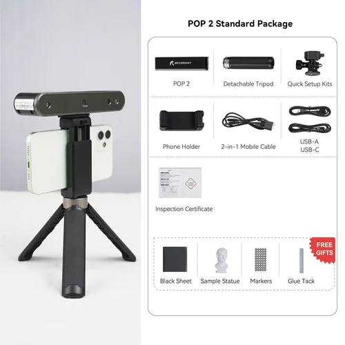 Revopoint POP3 3D Scanner The Handheld 3D Scanner with Dual Axis Turntable- ADVANCED EDITION