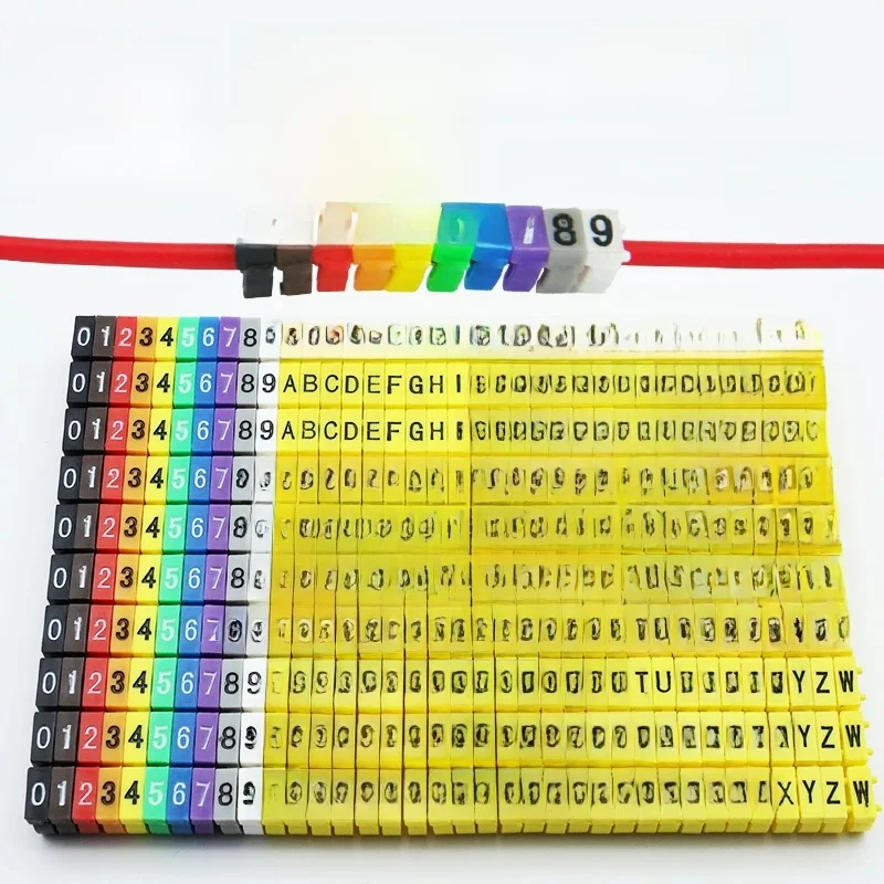 Marqueurs de câbles colorés de Type C, étiquette numéro pour fil de 2-3mm, visible et facile à identifier, 150/100 pièces