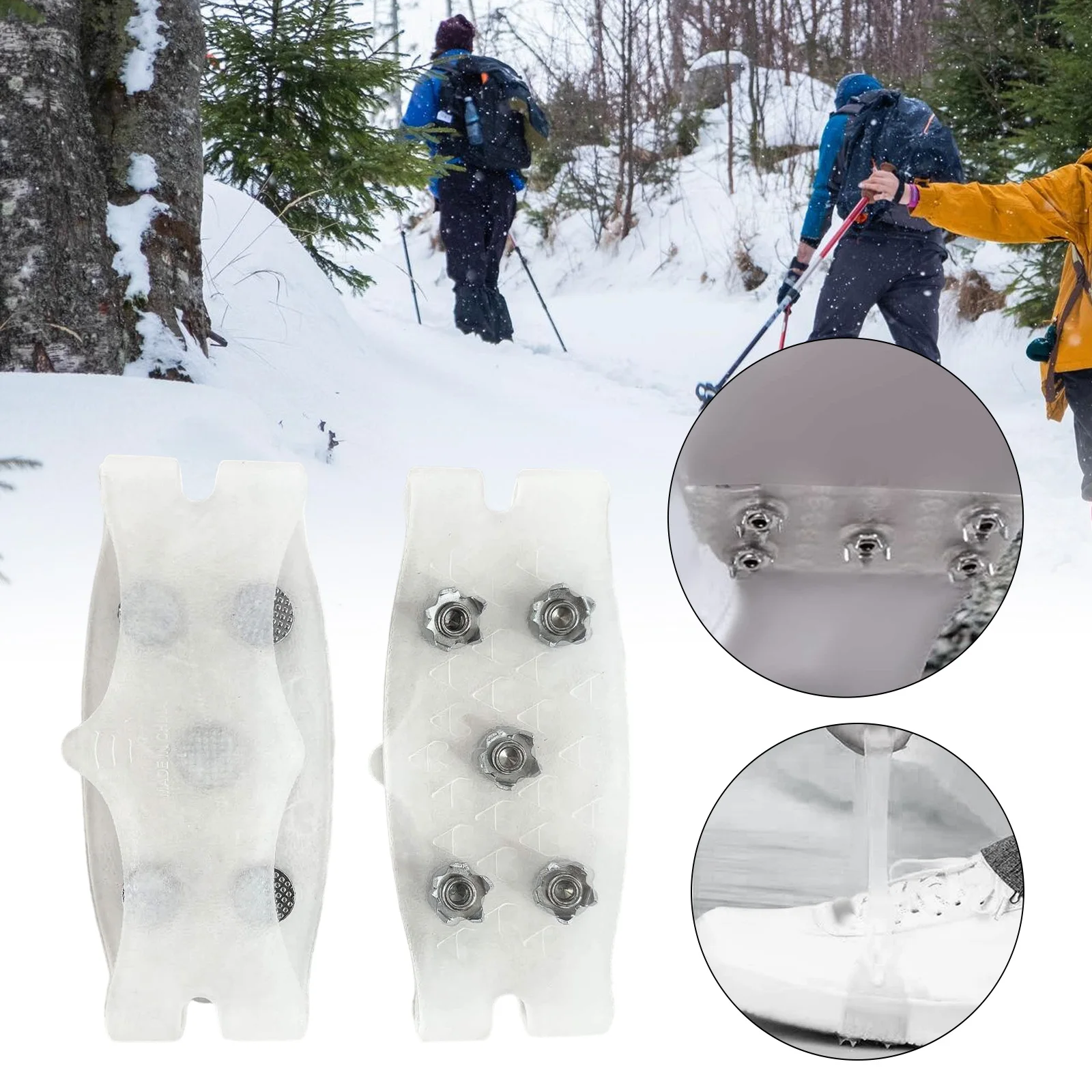 

1 Pair Climbing Anti Slip Ice Spikes Grips Crampon 5 Claw Outdoor Anti Skid Shoe Covers for Winter Mountaineering Climbing Ski