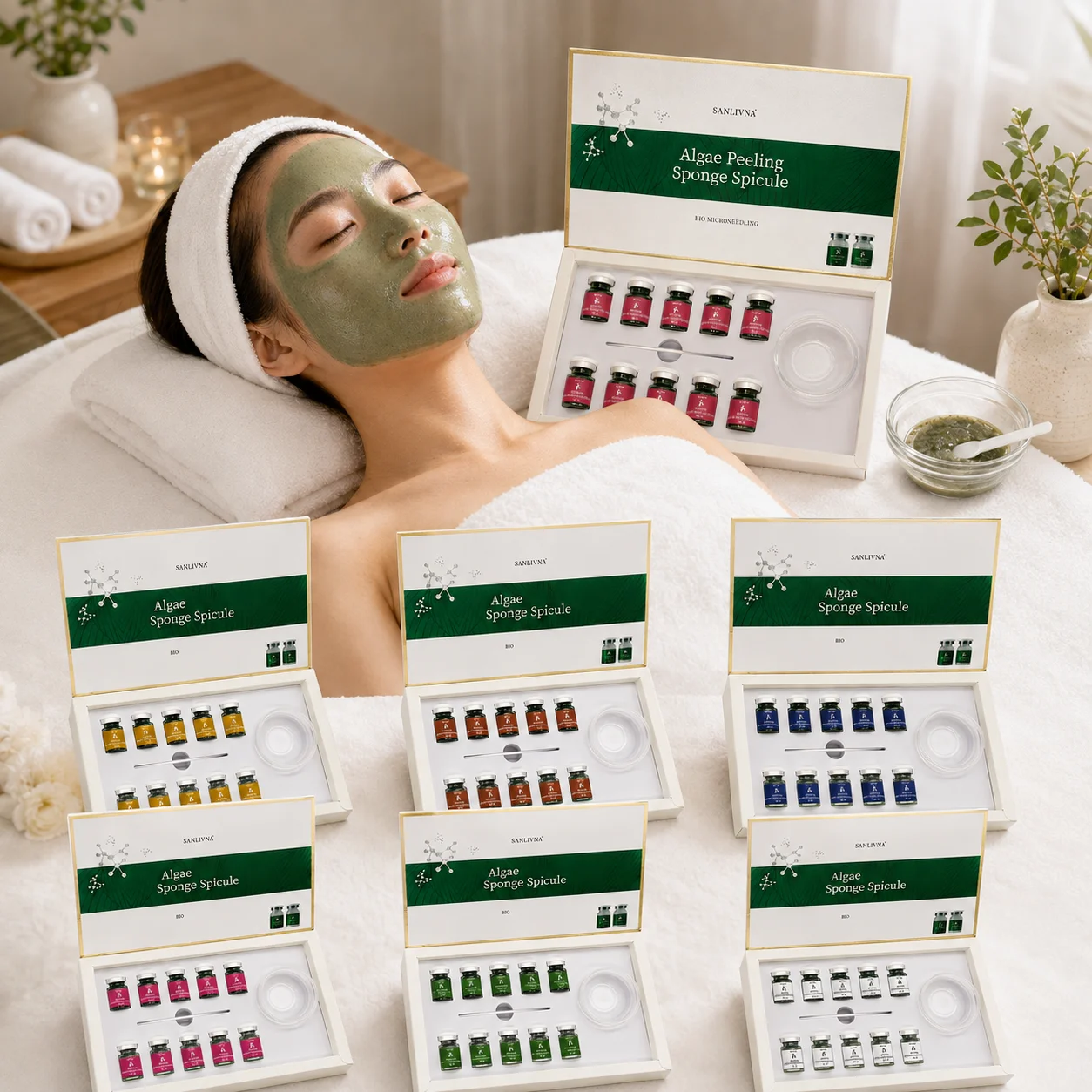 Korean Professional Algae Sponge Spicule Kit Facial Essence Kit For Balance Smooth Hydrating Barrier Support Skin Even Skin Tone