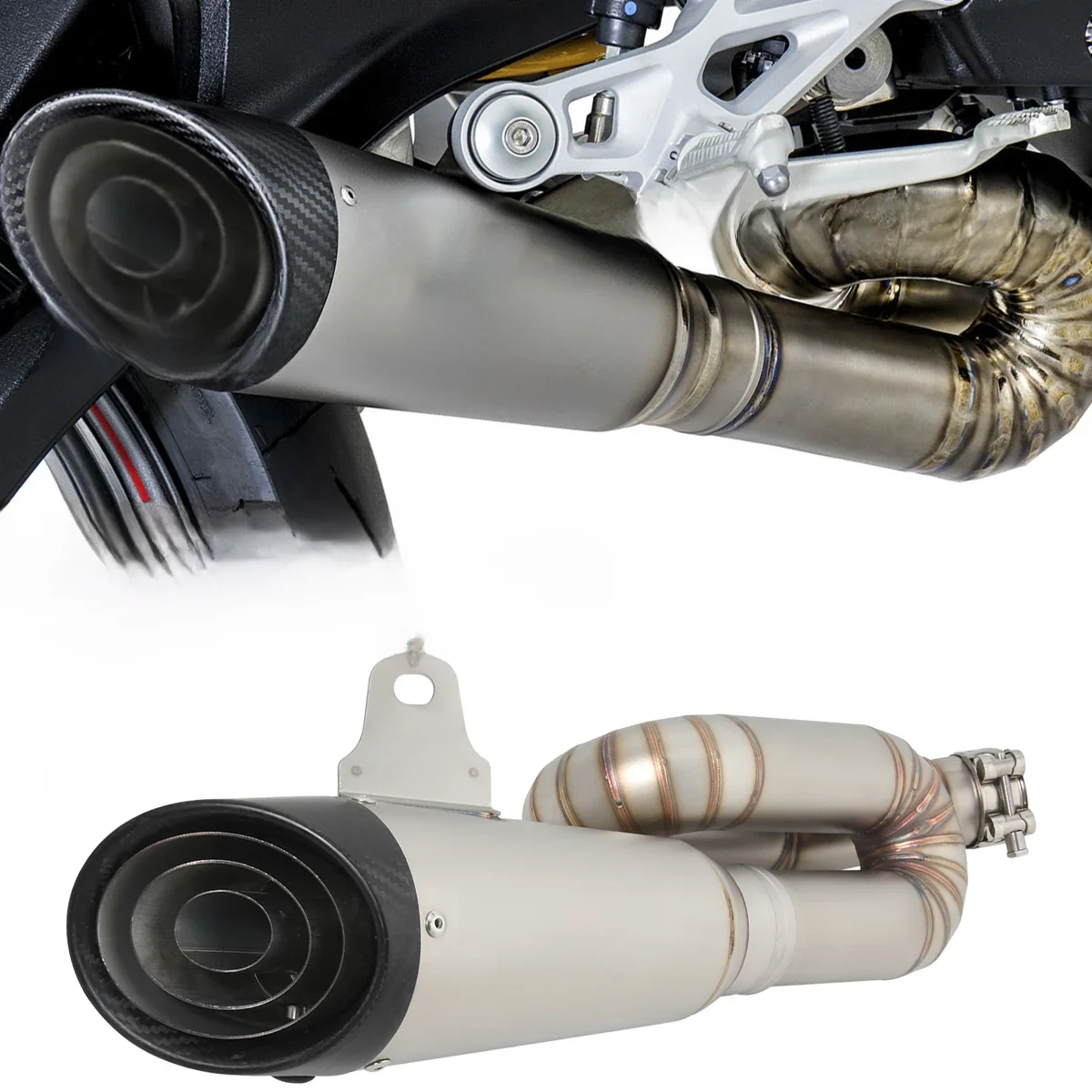 Slip Voor Triomf Street Triple 765 S R Rs 2017 - 2023 Motorfiets Uitlaatsysteem Escpae Moto Mid Link Pijp Connect 51Mm Uitlaat - afbeelding 2