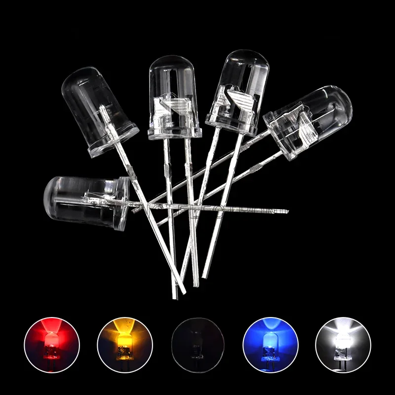 50 sztuk 5mm biały zielony czerwony niebieski żółty dioda elektroluminescencyjna automatyczne miganie kontrola błysku LED miga 5 mm dioda LED 1.5HZ — zdjęcie 2