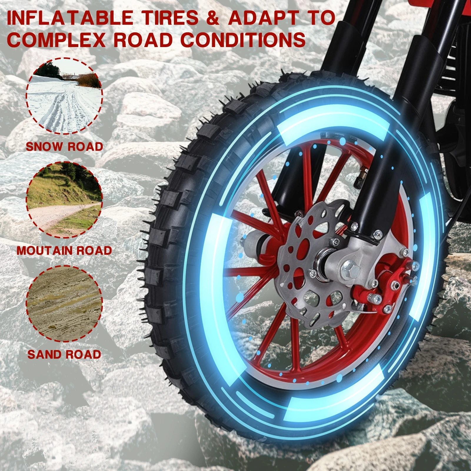 Bicicleta de cross de 4 tiempos para niños, Motocross a Gas, Mini motocicleta todoterreno de montaña, moto de bolsillo con frenos de disco, 49CC