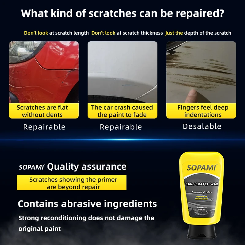 Car Scratch Repair Wax. Scratch & Spot Remover - Best Car Scratch Repairer - Car Polish & Paint Restorer - Easily Repair Paint S