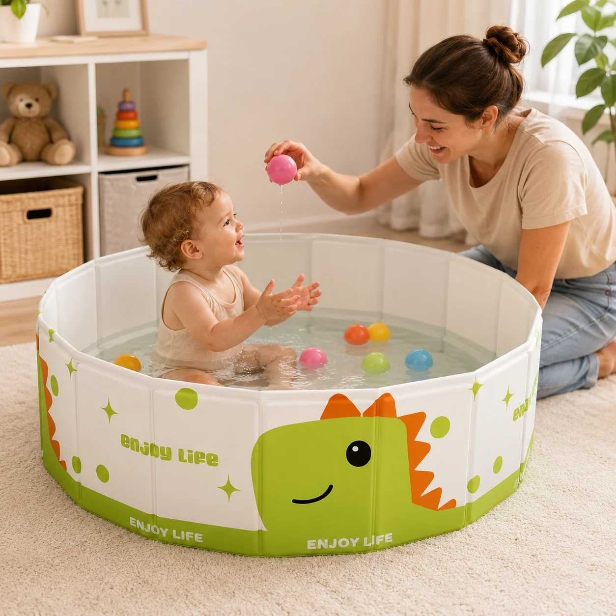 Foldable Ball Pit Pool Portable Indoor Outdoor Water Play Pool Inflatable Free Standing Foldable Swimming Pool