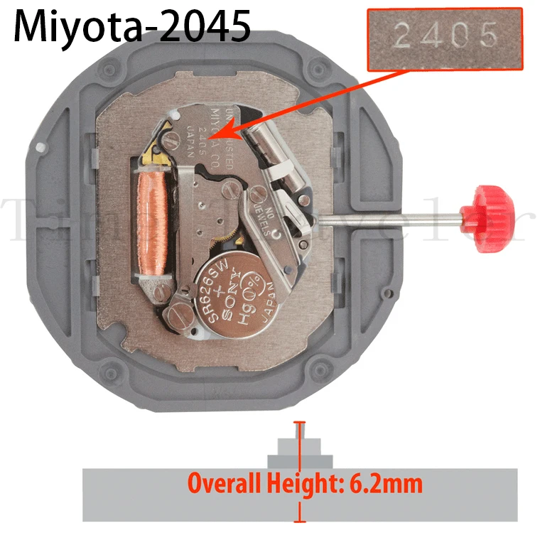 Miyota/ LTD Watch Movement 2405 Quartz Movement Overall Height 6.2mm