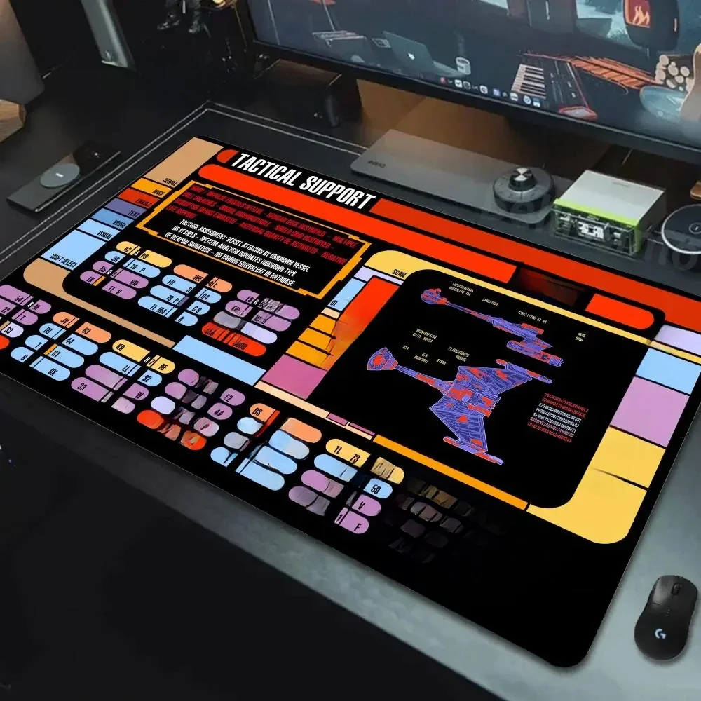 Starship Blueprint Podkładka na biurko Podkładka pod mysz Gamer Szafka komputerowa Star Trek Gra Akcesoria biurowe Klawiatura Anime Rozszerzona duża — zdjęcie produktu 7