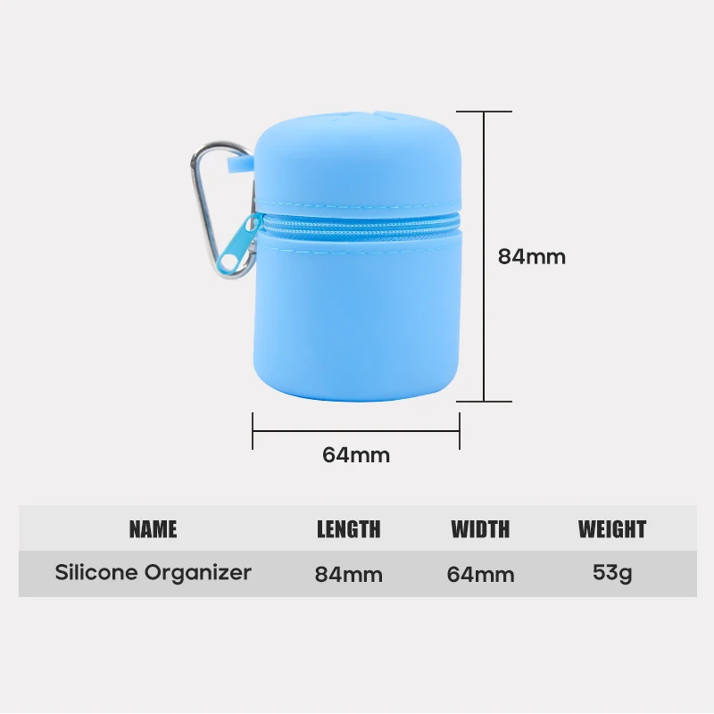 LETOYO 53g سلة المهملات المحمولة سيليكون الحقيبة لصيد الأسماك في الهواء الطلق حبوب اللقاح حماية حلقة تسلق أدوات التخييم في الهواء الطلق