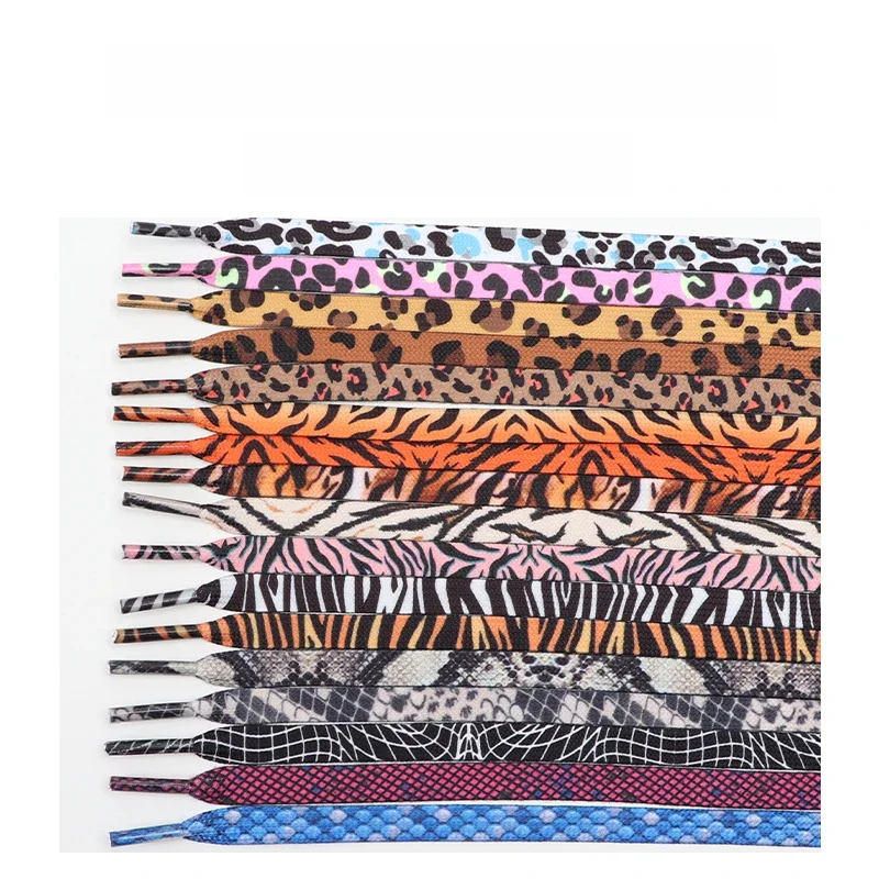 Lacets Lumineux à Motif Animal pour Chaussures de dehors, Baskets Plates, Tigre, Salle, Imprimé Léopard, Randonnée en Plein Air, 1 Paire