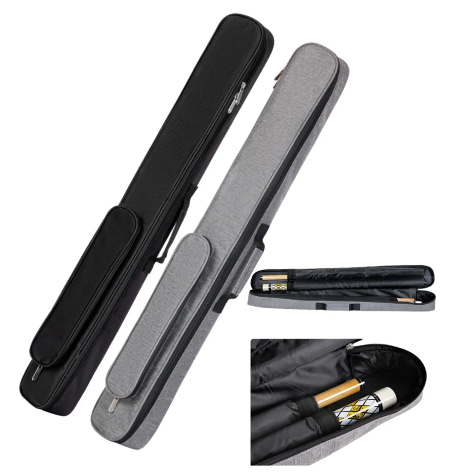 

1/2 Portable Lightweight Pool Cue Case Lightweight Billiard Cue Bag for Travel Adults Beginners Handbag Accessory Organizer