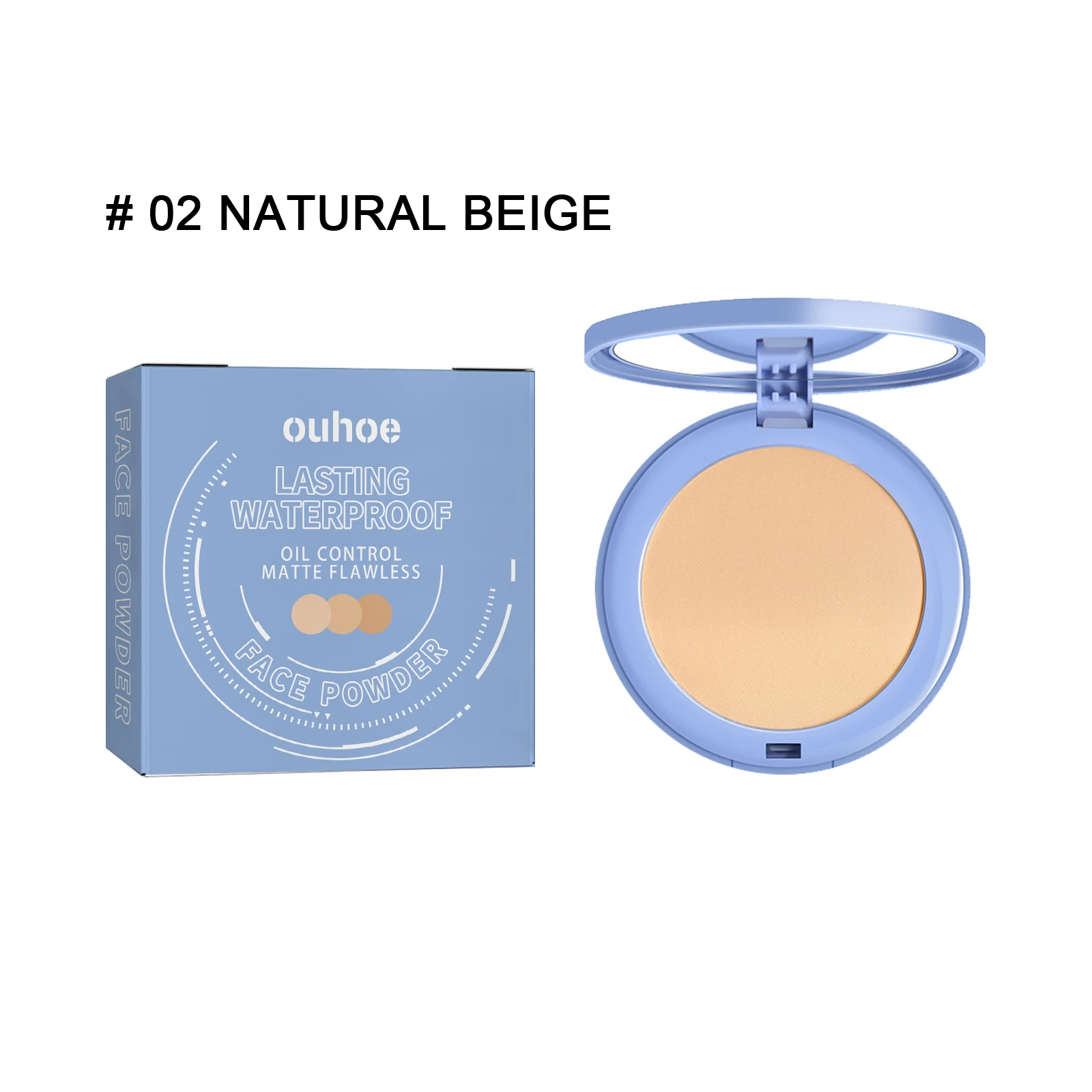 Ouhoe Oil Control Facial Powder Invisible Pores Waterproof Long-Lasting Effect Not Easy Remove Makeup Natural Plants Powder